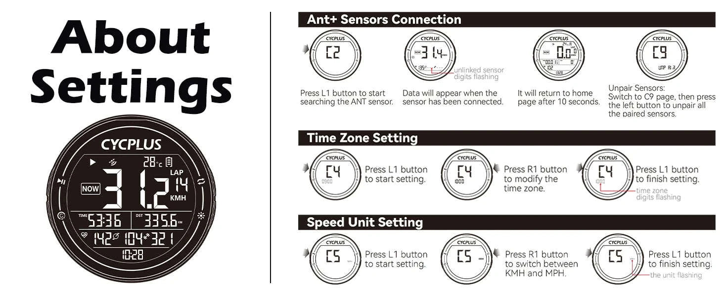 CYCPLUS M2 Wireless GPS Bicycle Computer-CYCPLUS M2