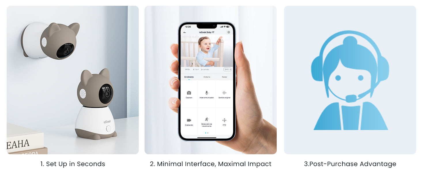 ieGeek 2K Baby Monitor with 5-Inch Screen, Night Vision