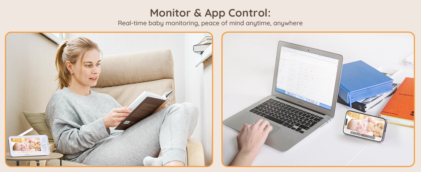 BOIFUN 2K WiFi Baby Monitor with 5'' Screen, 2-Way Talk