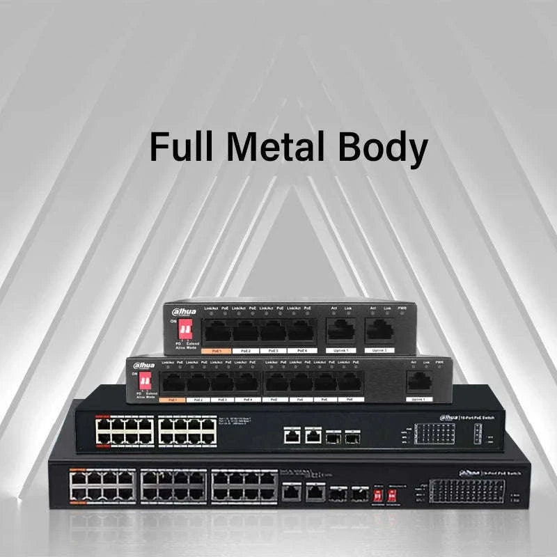 Dahua PoE Switch for IP Cameras and Intercoms-6 Port Max 60W / UK Plug