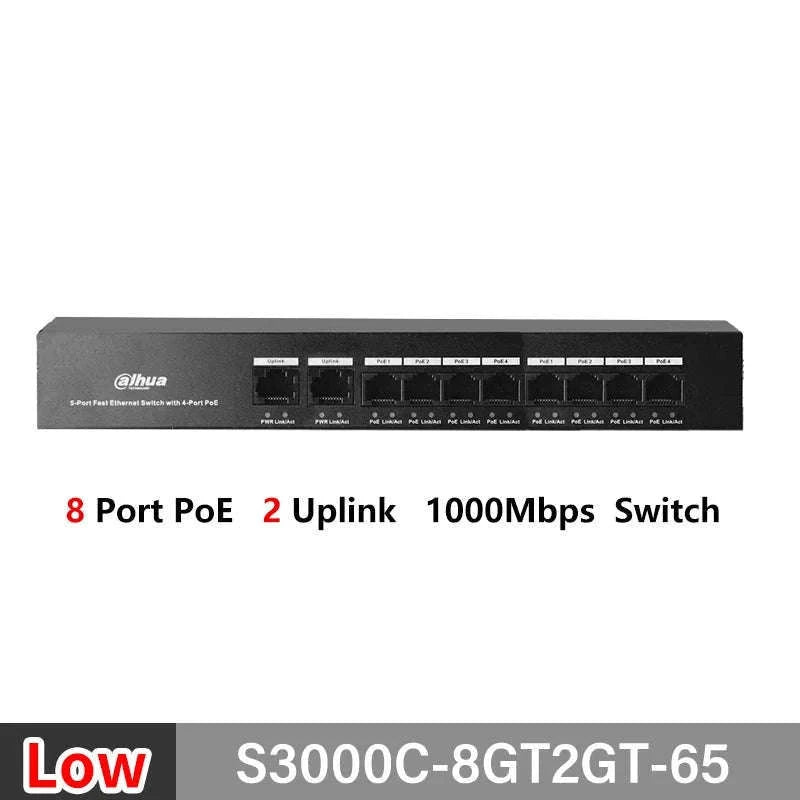 Dahua PoE Switch for IP Cameras and Intercoms-6 Port Max 60W / UK Plug
