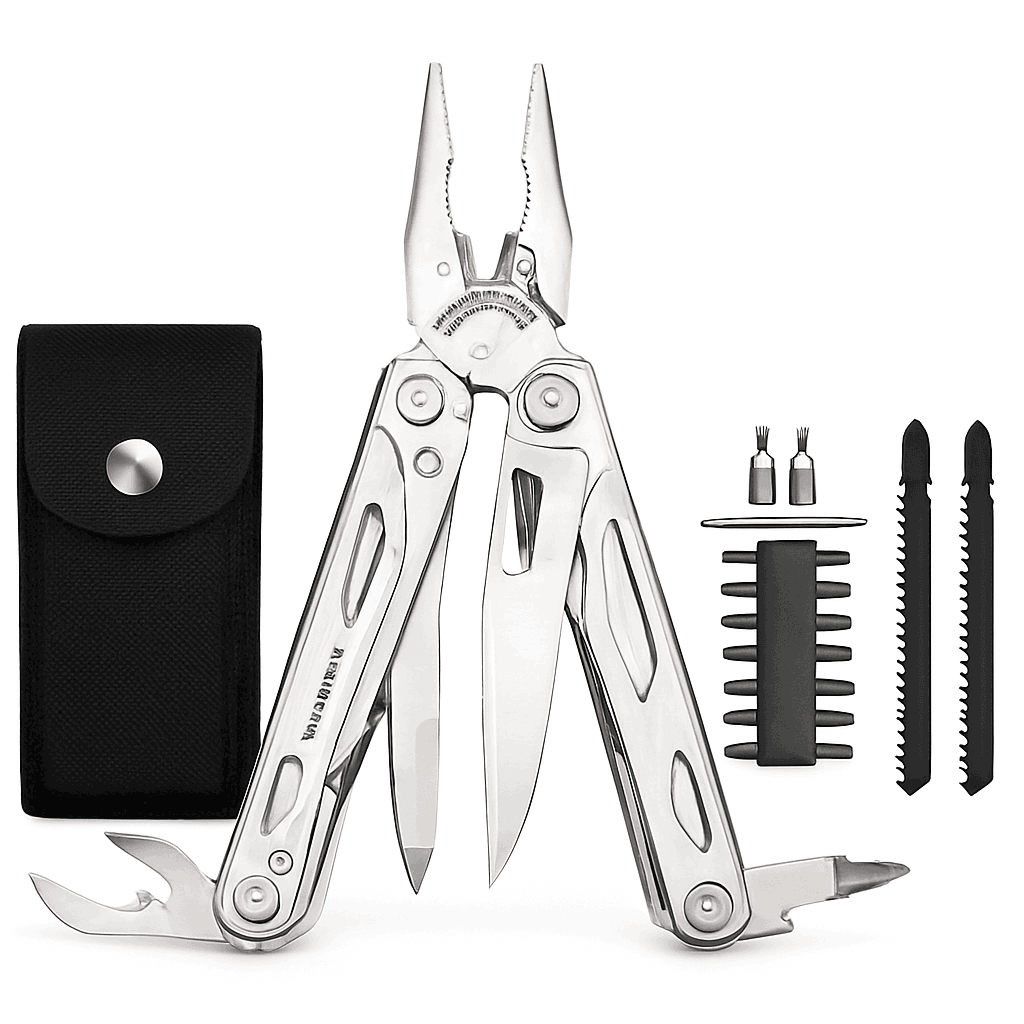 Daicamping DL30 21-in-1 Multitool for Camping and Repairs-DL30 full set silver / spain