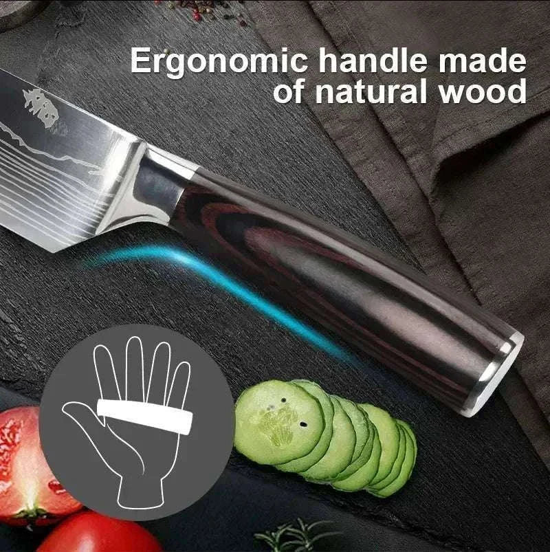 Damascus Kitchen Knife for Precise, Comfortable Daily Prep-5inch santoku knife