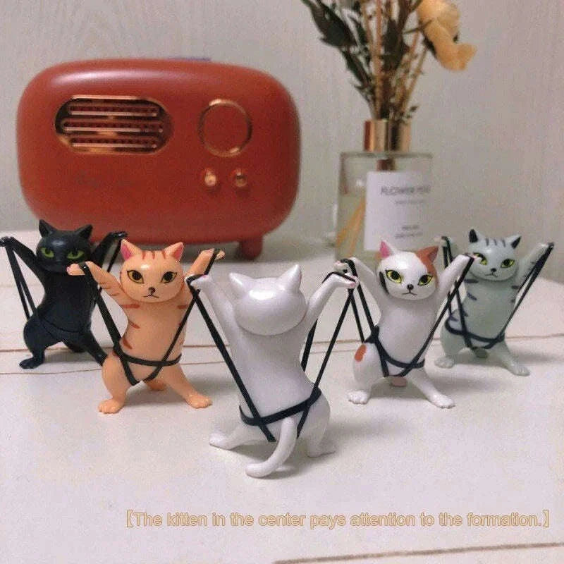 Dancing Cat Figure Decoration Set-5PCs