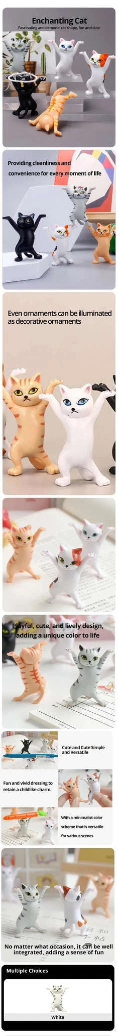 Dancing Cat Figure Decoration Set-5PCs