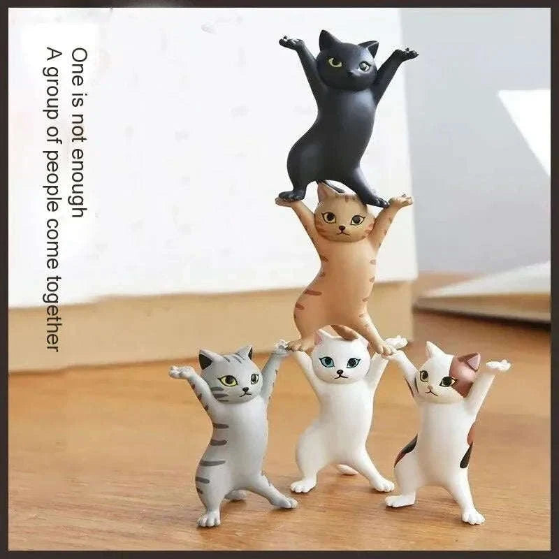 Dancing Cat Figure Decoration Set-5PCs