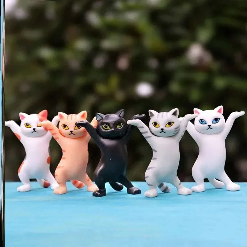 Dancing Cat Figure Decoration Set-5PCs