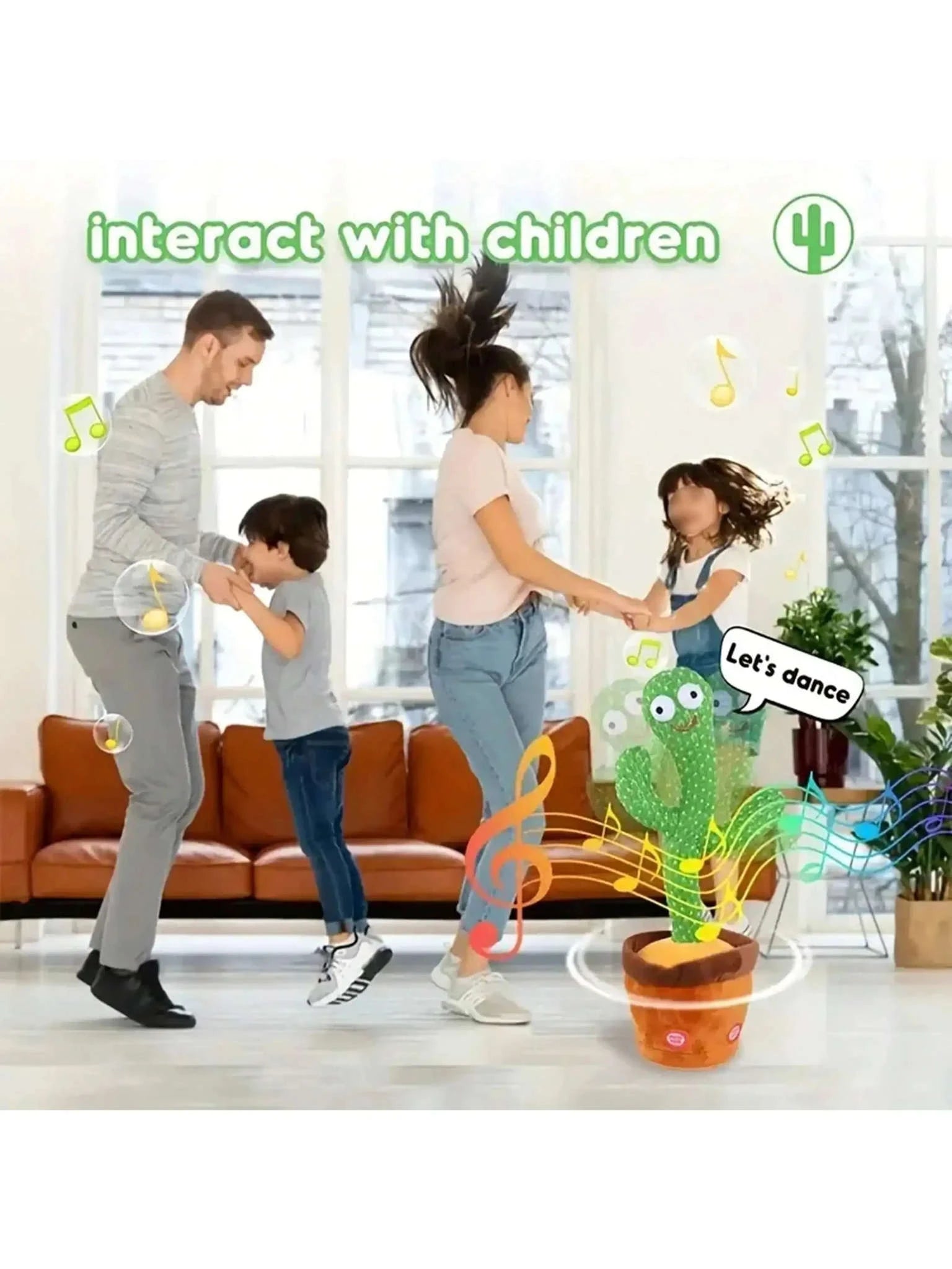 Dancing Talking Cactus Toy-green