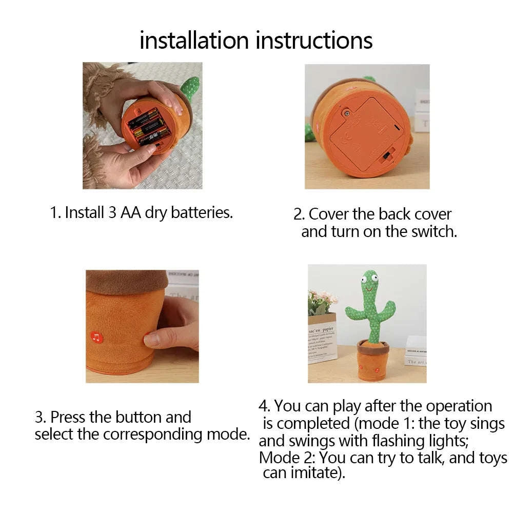 Dancing Talking Cactus Toy-green