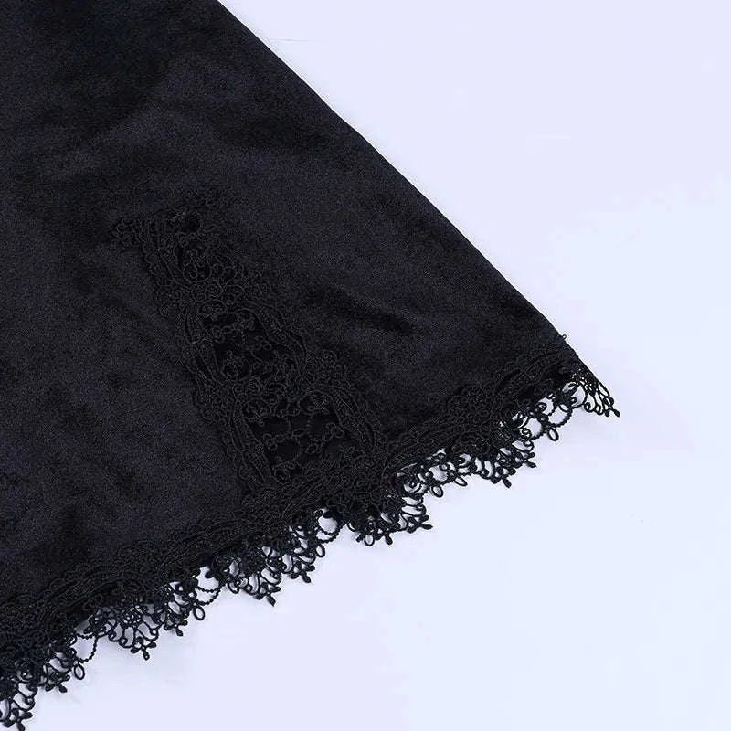 Dark Cross Black Mini Dress with Gothic Cut-Out Detail-black / S