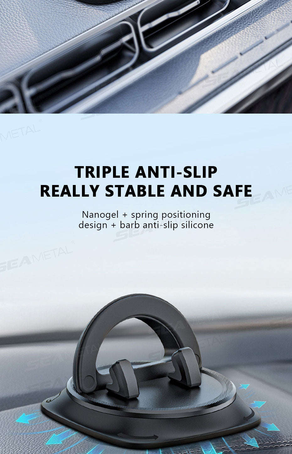 Dashboard Car Phone Holder Anti-Slip Stable Mount for Smartphones-1pc