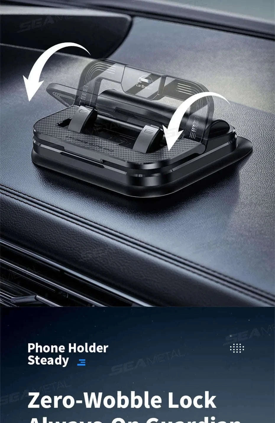 Dashboard Car Phone Holder with Number Plate-Black orange