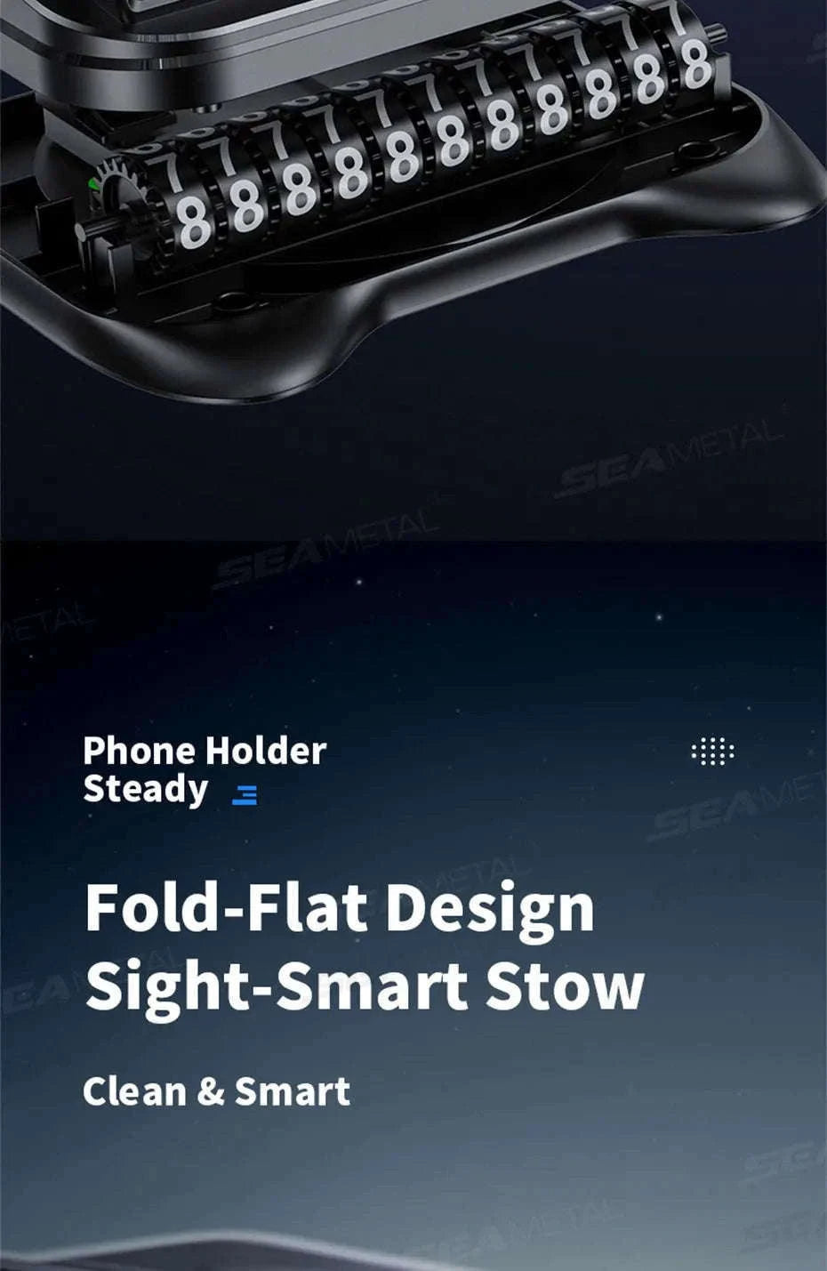 Dashboard Car Phone Holder with Number Plate-Black orange