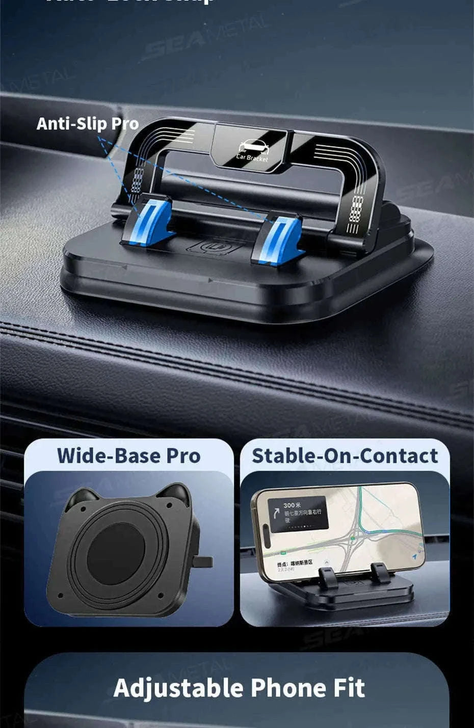 Dashboard Car Phone Holder with Number Plate-Black orange