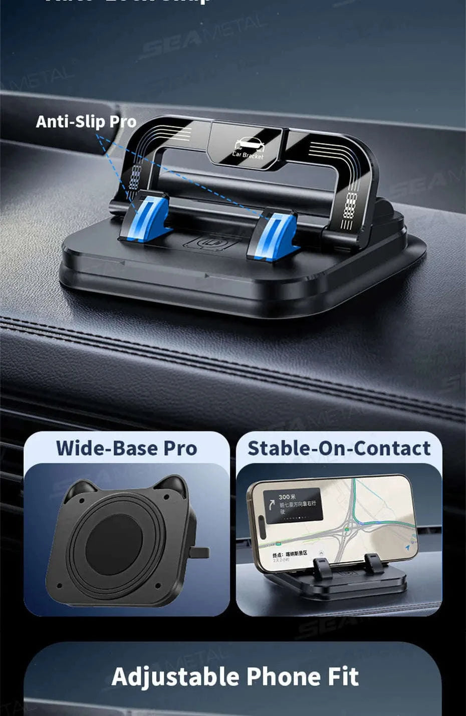 Dashboard Car Phone Holder with Number Plate-Black orange