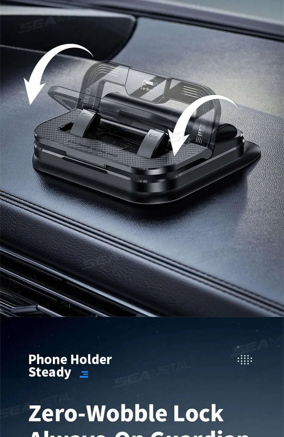 Dashboard Car Phone Holder with Number Plate-Black orange
