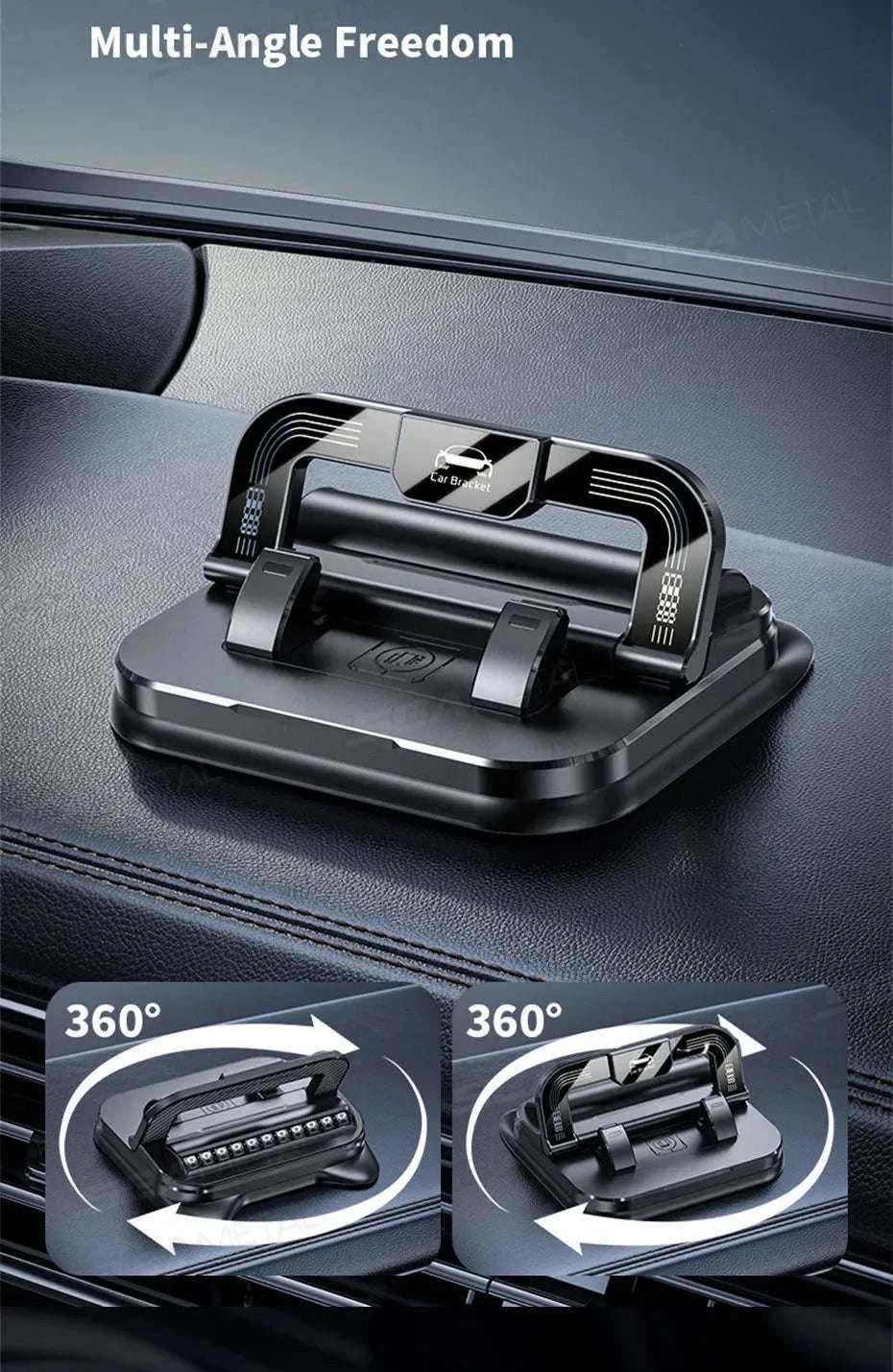 Dashboard Car Phone Holder with Number Plate-Black orange