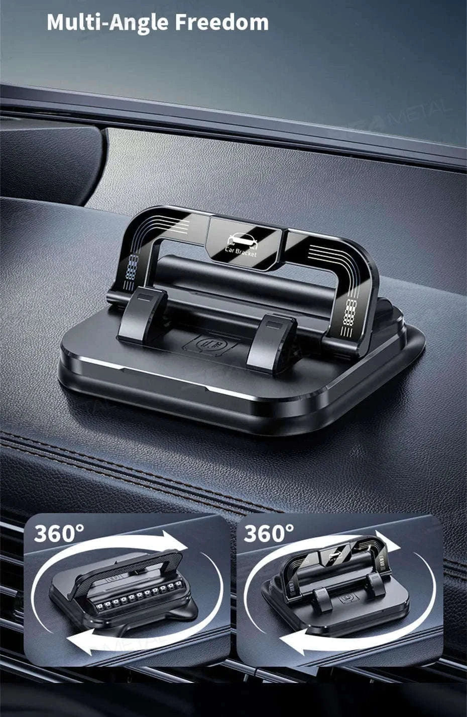 Dashboard Car Phone Holder with Number Plate-Black orange