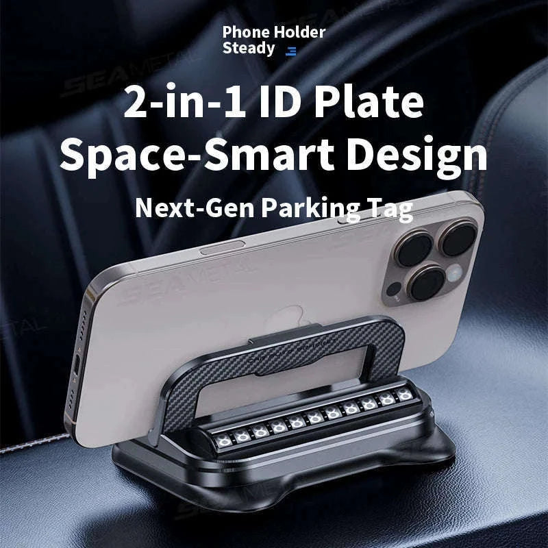 Dashboard Car Phone Holder with Number Plate-Black orange
