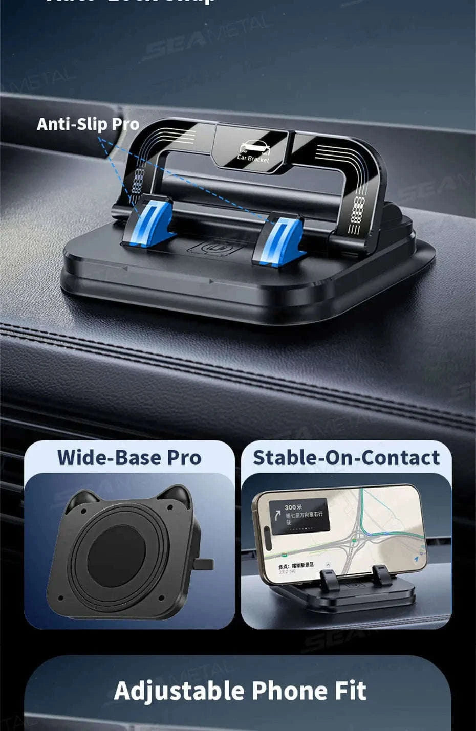 Dashboard Car Phone Holder with Number Plate-Black orange