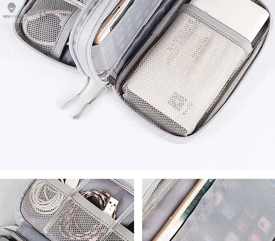Data Cable Storage Bag – Waterproof Travel Organizer for Cords and Accessories-Single Layer 1