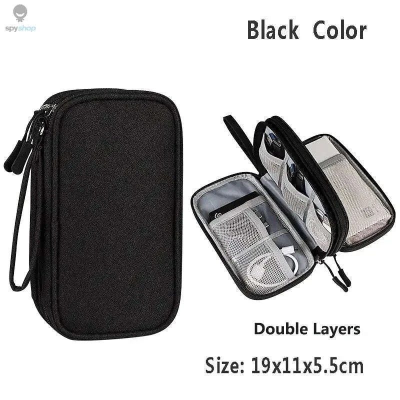 Data Cable Storage Bag – Waterproof Travel Organizer for Cords and Accessories-Single Layer 1
