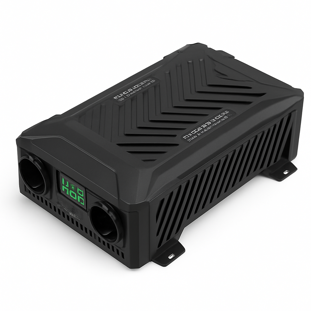 Inversor portátil DATOUBOSS 1200W-2300W com dupla voltagem, comutação automática DC12V-24V, onda senoidal pura para sistema solar off-grid em autocaravanas