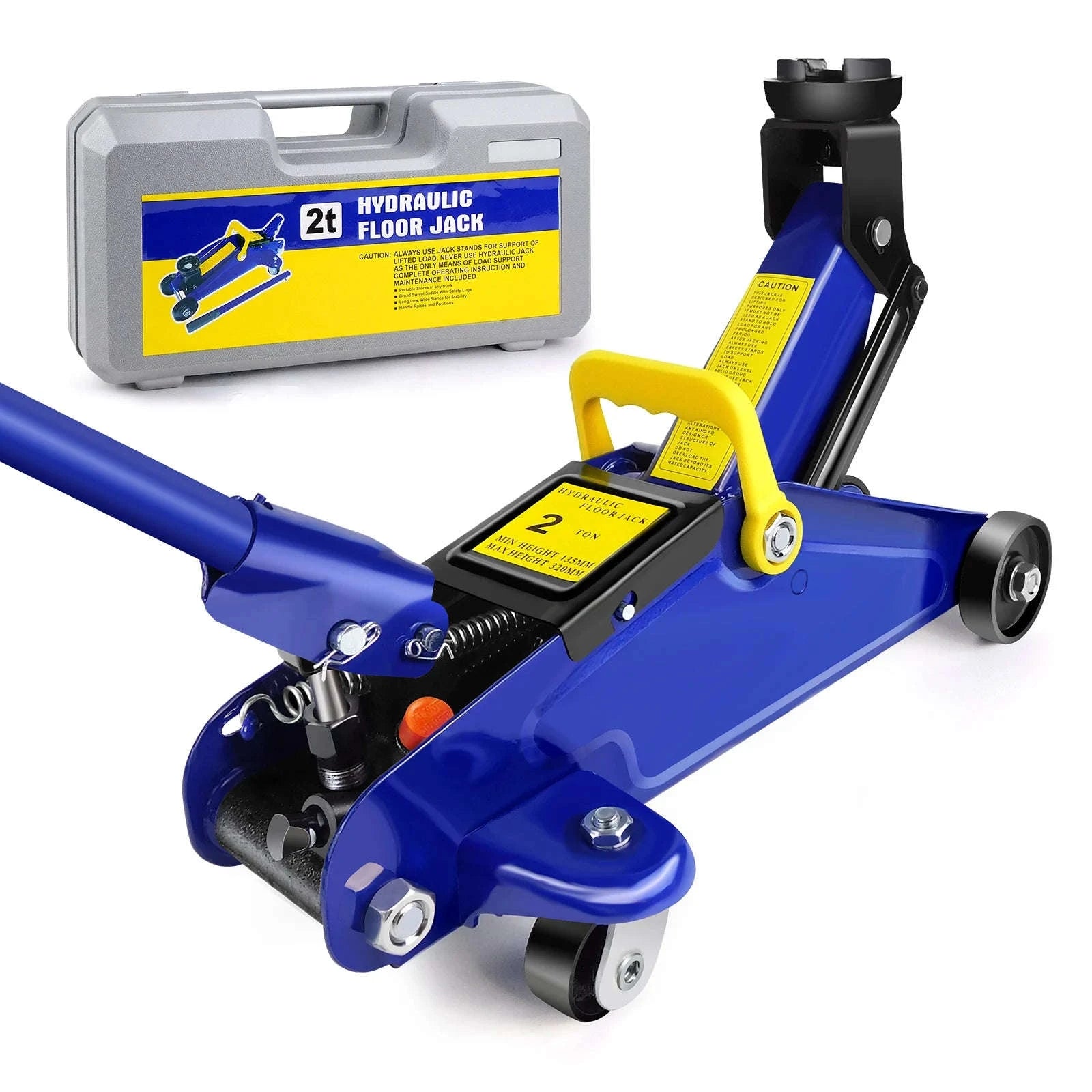 DayPlus 2 Ton Hydraulic Trolley Floor Jack with Carry Case-United States