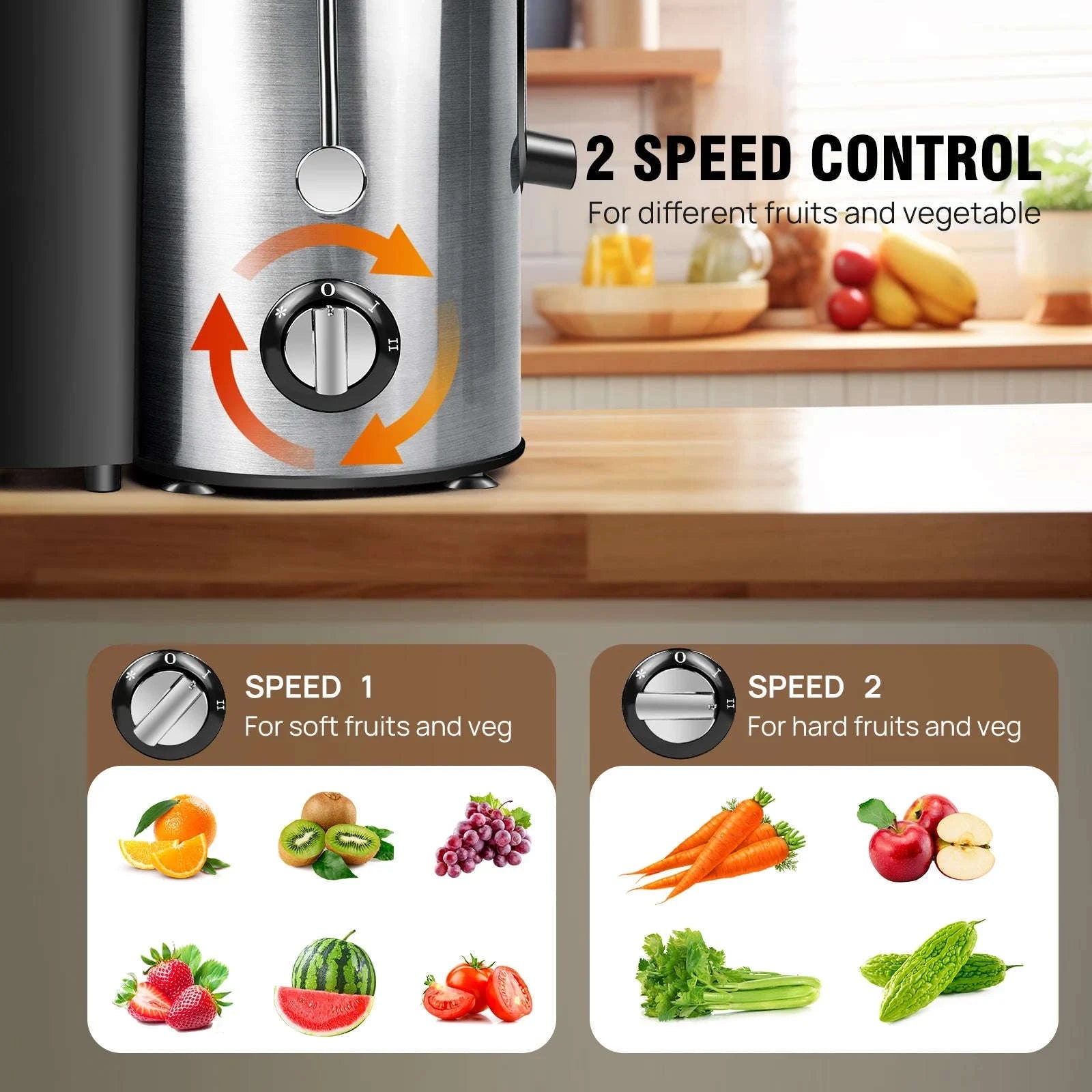DayPlus 900W Centrifugal Juicer for Whole Fruits and Vegetables-GERMANY