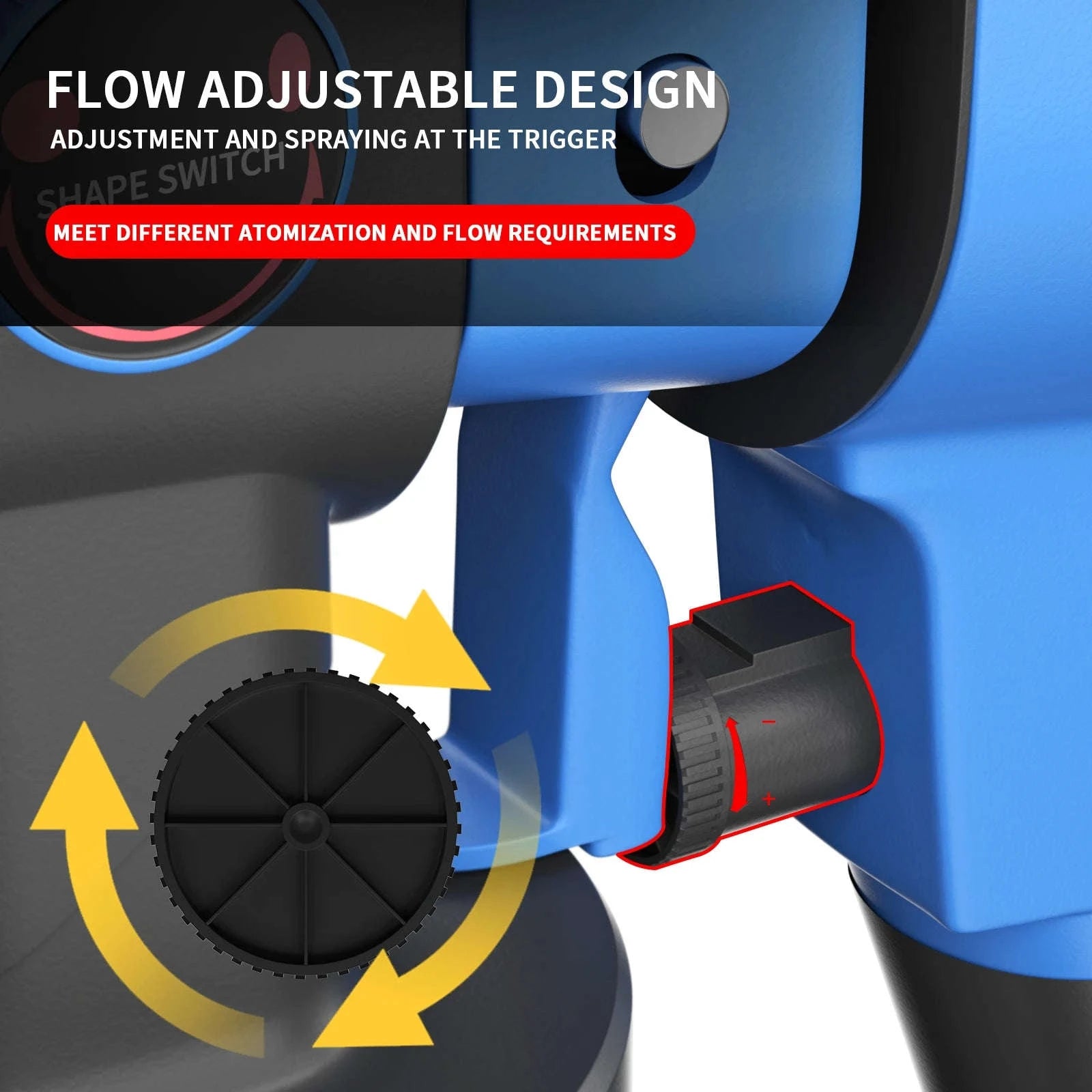 DayPlus Electric Paint Sprayer with 3 Spray Patterns and 1000ml Tank-UNITED KINGDOM