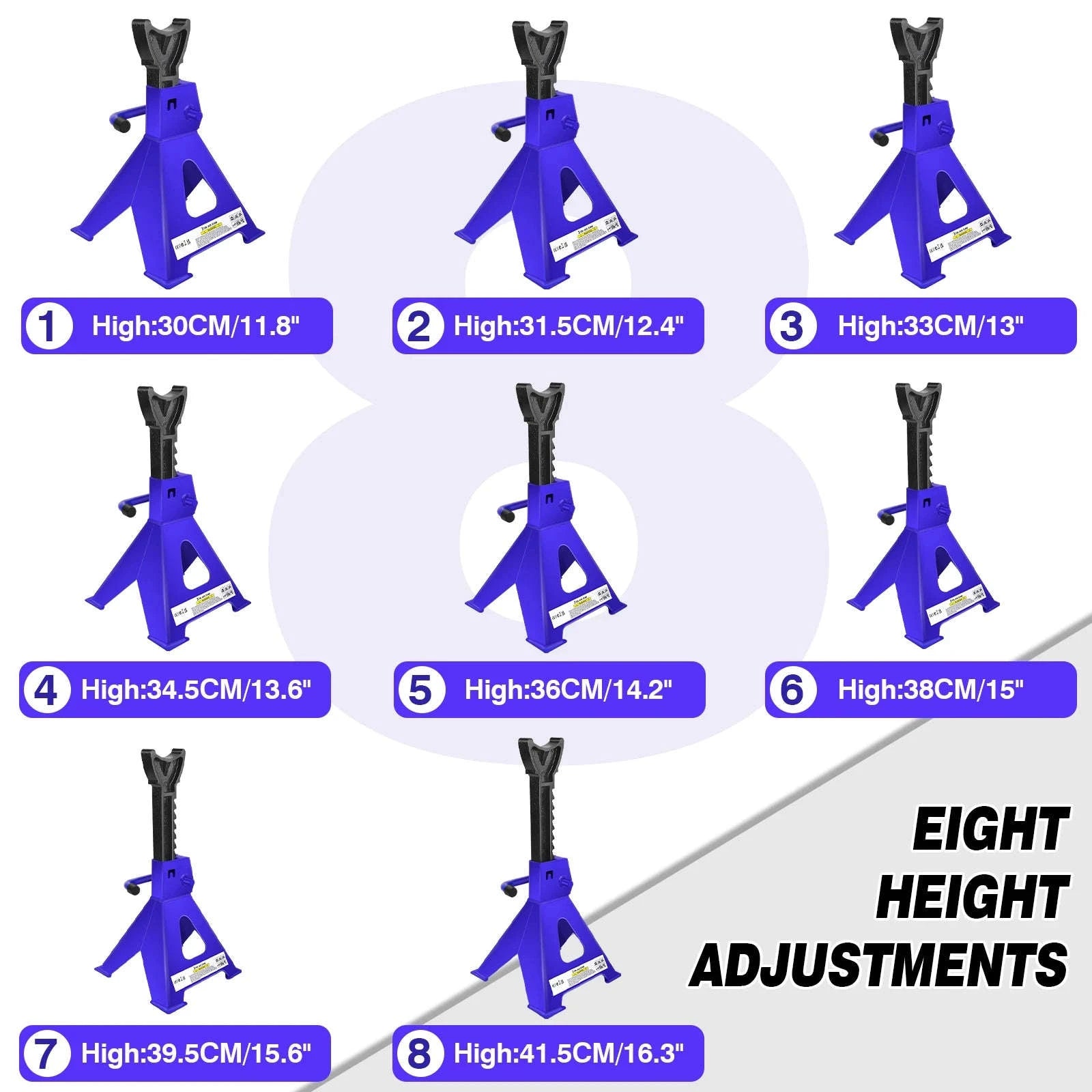 DayPlus Heavy Duty 3 Ton Axle Stands Pair for Cars and Vans-france