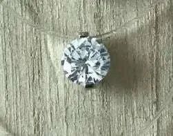 Dazzling Zircon Floating Necklace-6 claw