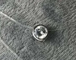 Dazzling Zircon Floating Necklace-6 claw
