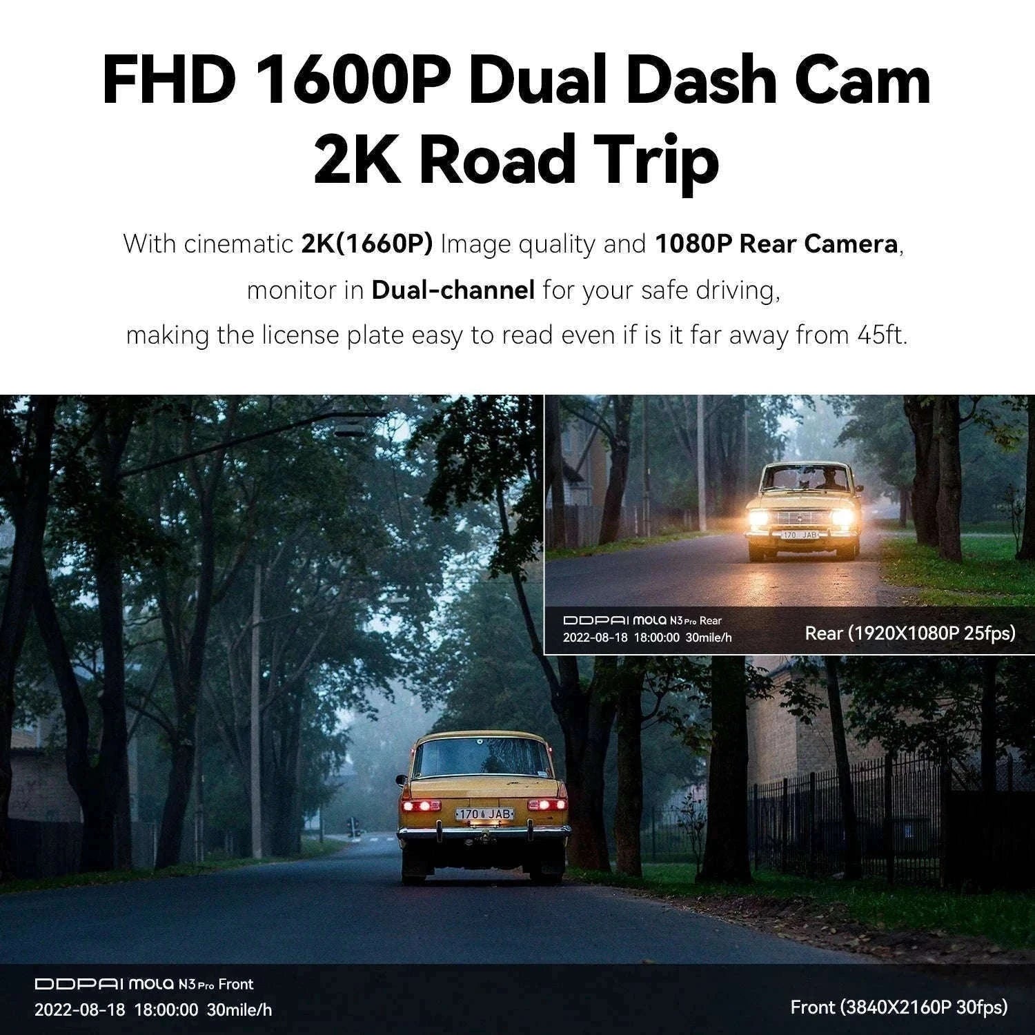 DDPAI Mola N3 Pro 2.5K Dash Camera with GPS and WiFi-N3 Pro GPS