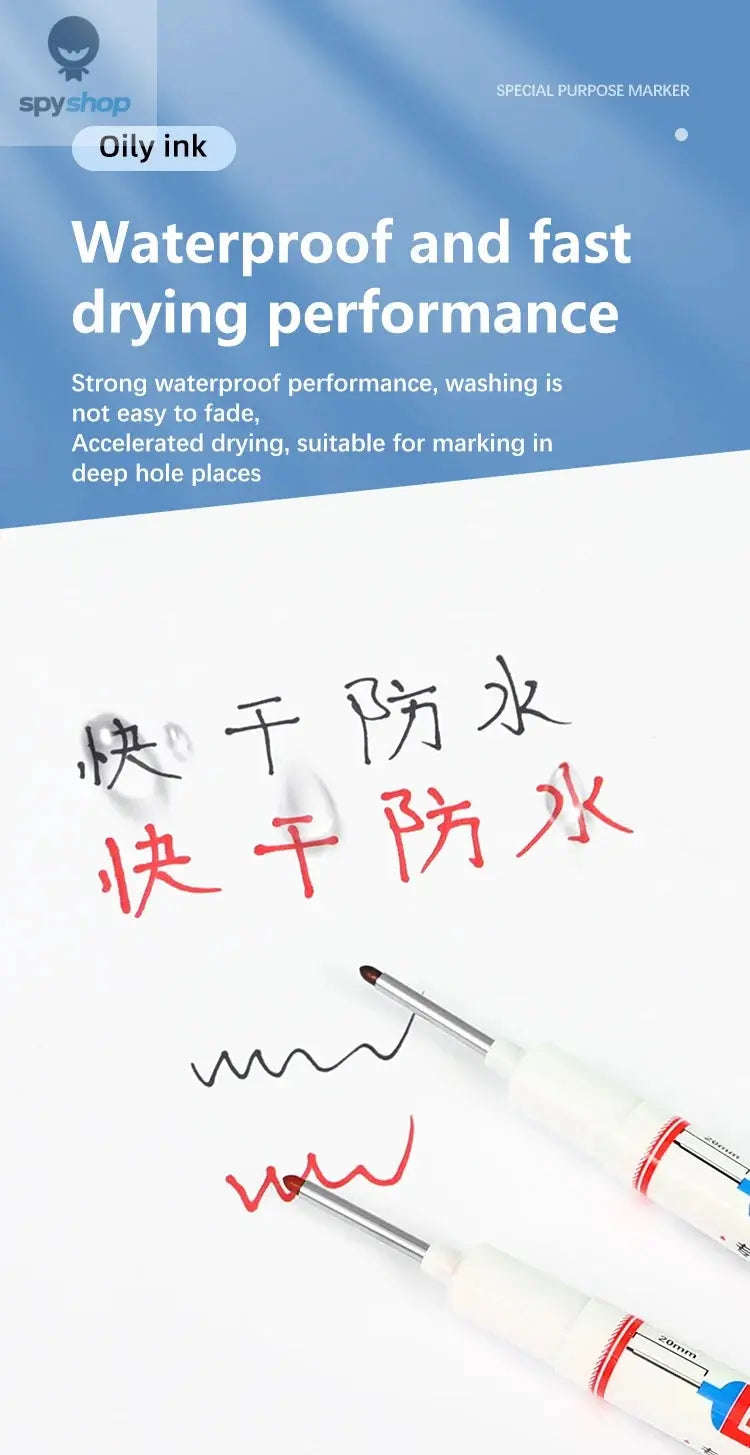 Deep Hole Marker Pen Set – 20mm Nib for Clean, Precise Marking-2blue 2black