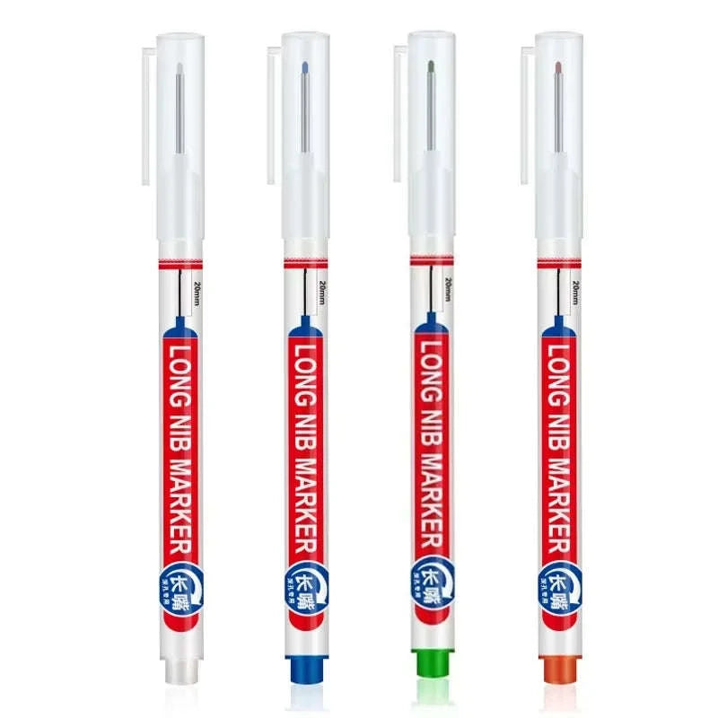 Deep Hole Marker Pen Set – 20mm Tip-4Pcs white