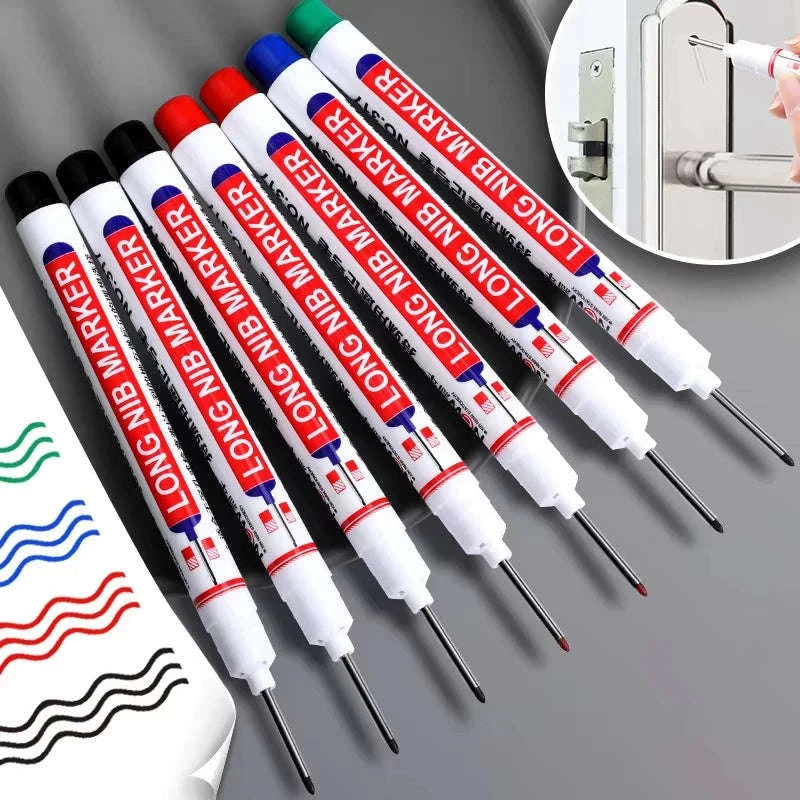 Deep Hole Marker Pen Set – 20mm Tip-4Pcs white