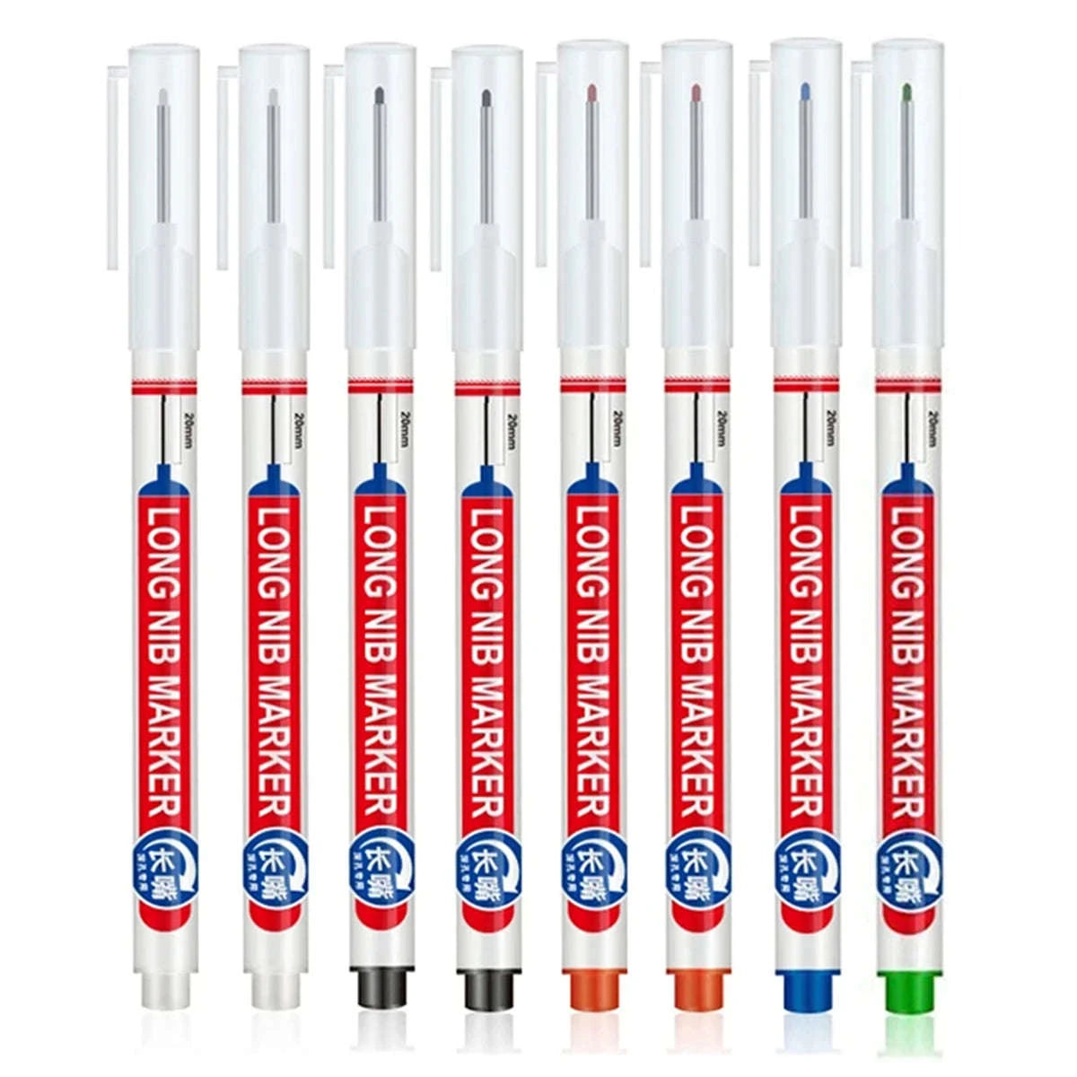 Deep Hole Marker Pen Set – 20mm Tip-4Pcs white