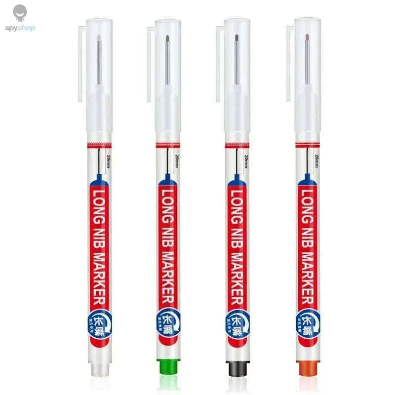 Deep Hole Marker Pen Set with 20mm Extended Nib-2black 1red 1green