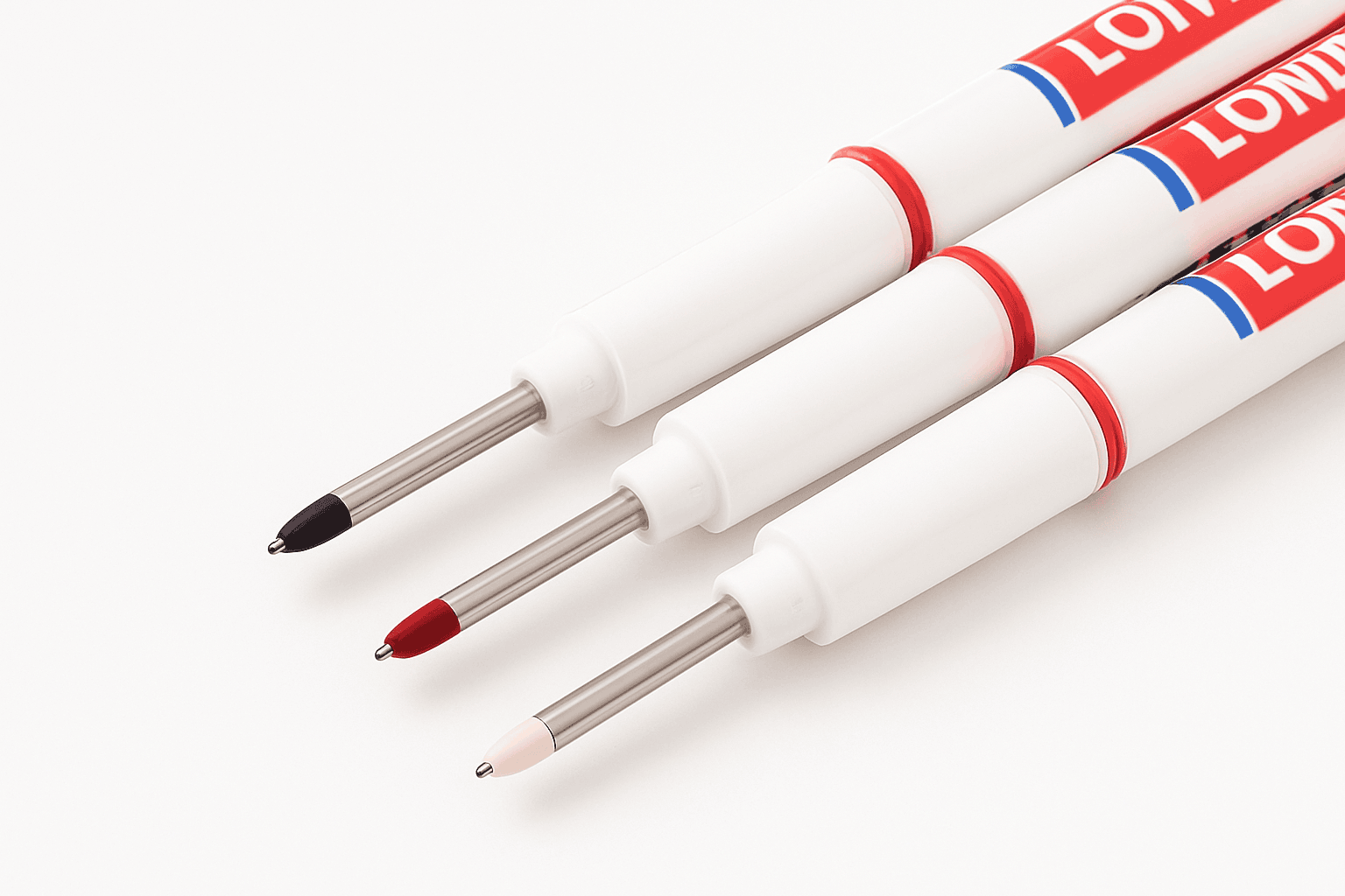 Deep Hole Marker Pen Set with 20mm Extended Nib-2black 1red 1green