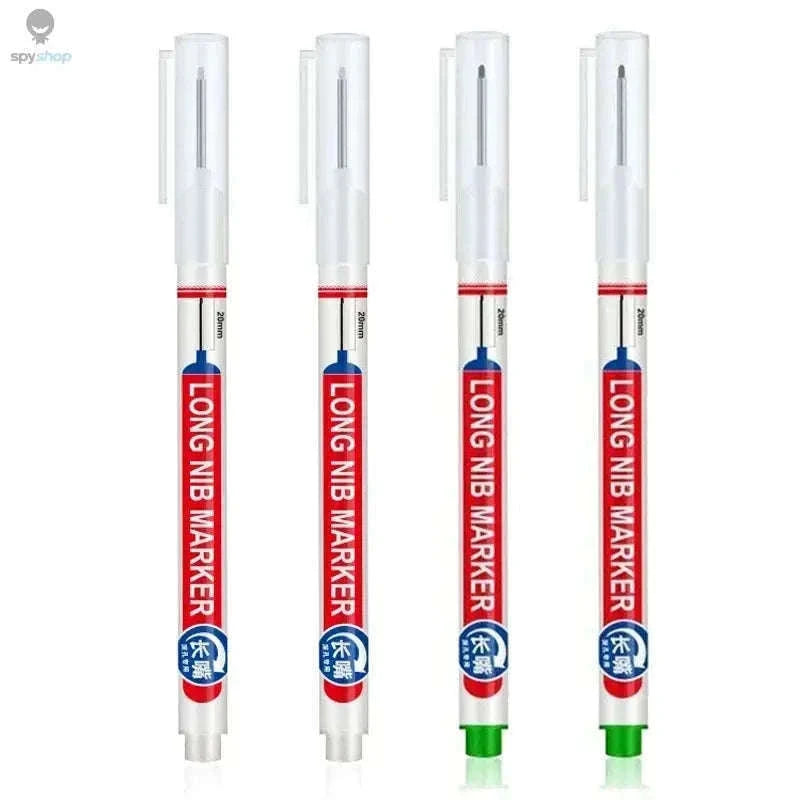 Deep Hole Marker Pen Set with 20mm Extended Nib-2black 1red 1green