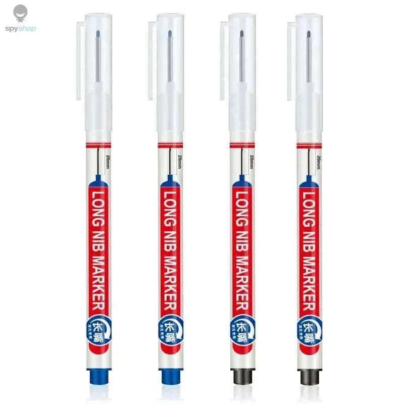 Deep Hole Marker Pen Set with 20mm Extended Nib-2black 1red 1green