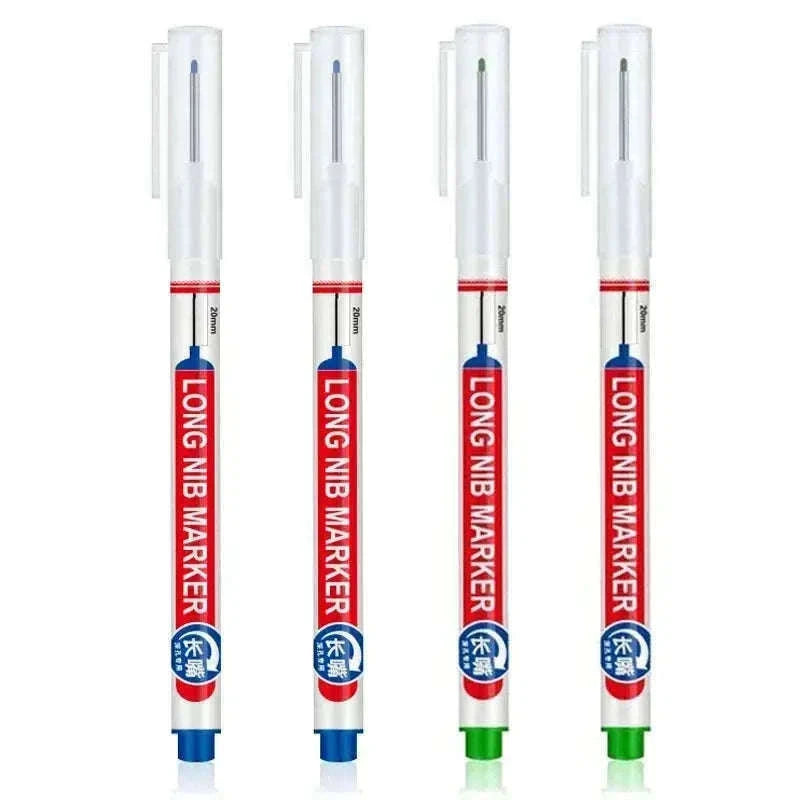 Deep Hole Marker Pen Set with 20mm Extended Nib-2black 1red 1green
