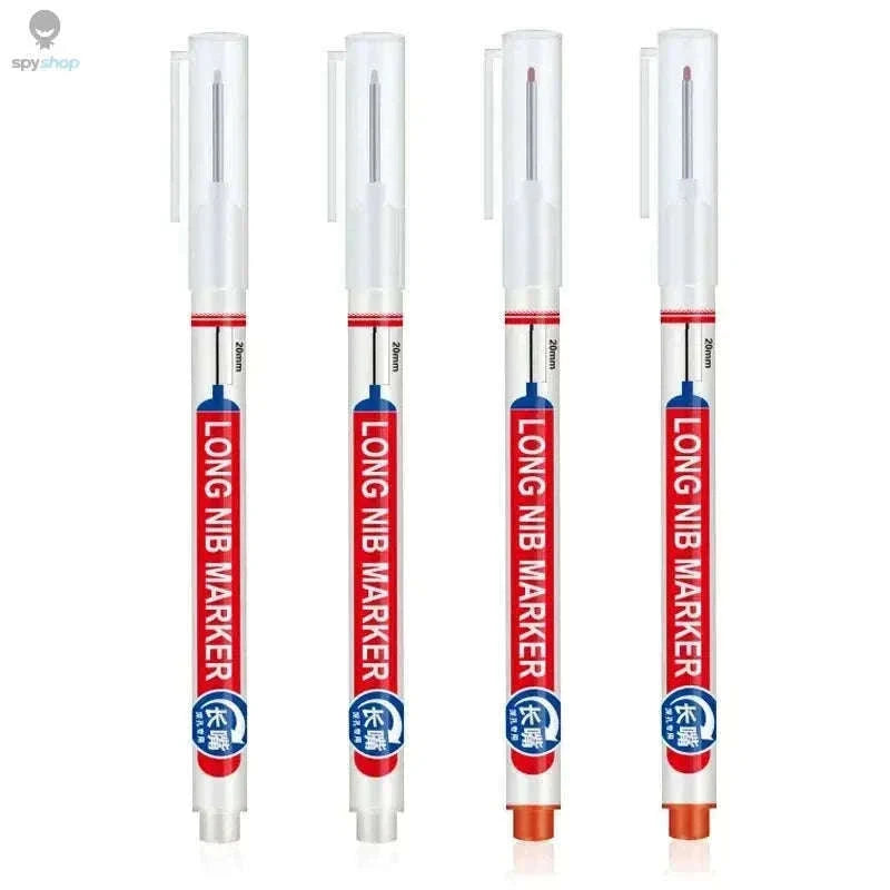 Deep Hole Marker Pen Set with 20mm Extended Nib-2black 1red 1green