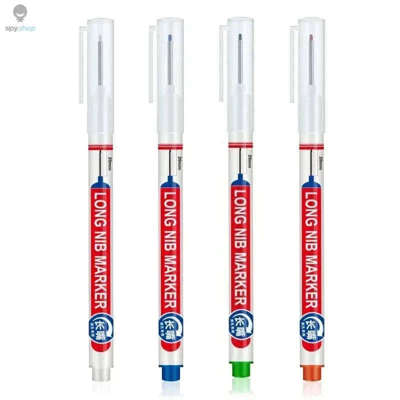 Deep Hole Marker Pen Set with 20mm Extended Nib-2black 1red 1green