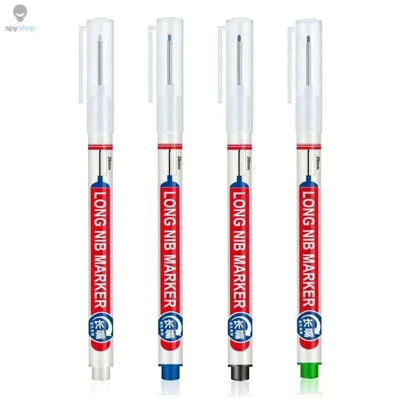 Deep Hole Marker Pen Set with 20mm Extended Nib-2black 1red 1green