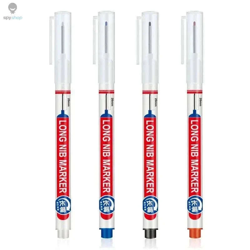 Deep Hole Marker Pen Set with 20mm Extended Nib-2black 1red 1green