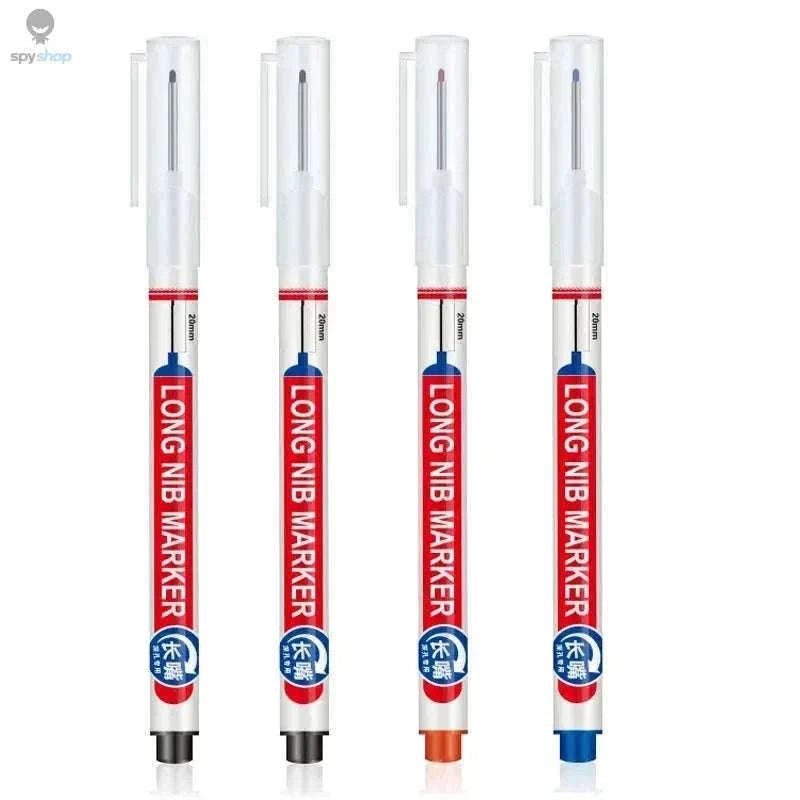 Deep Hole Marker Pen Set with 20mm Extended Nib-2black 1red 1green