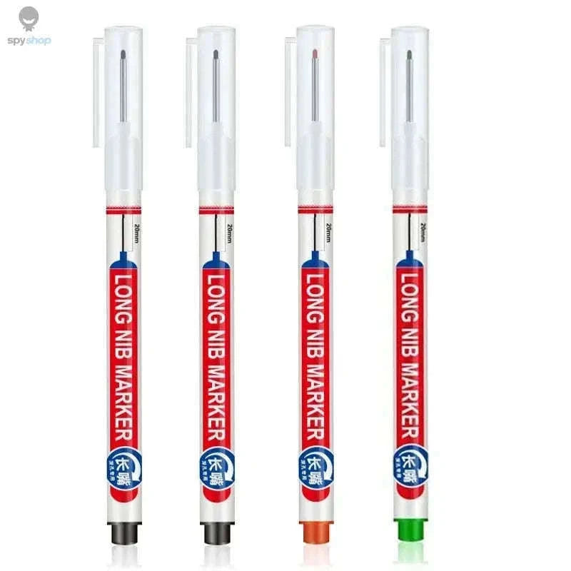 Deep Hole Marker Pen Set with 20mm Extended Nib-2black 1red 1green