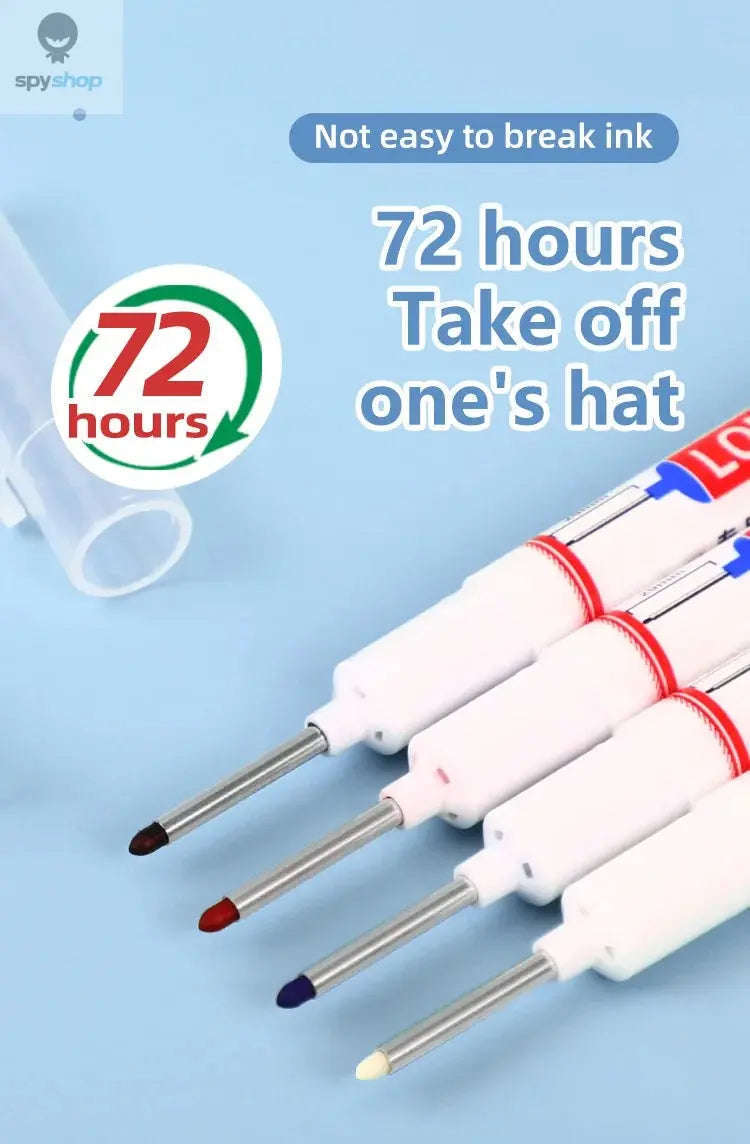 Deep Hole Marker Pen Set with 20mm Extended Nib-2black 1red 1green